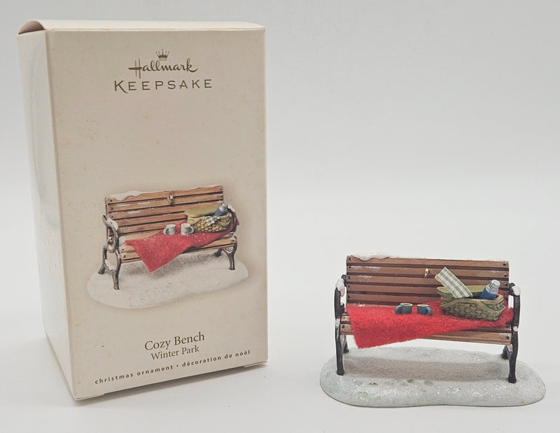 Hallmark Keepsake – “Winter Park Cozy Bench” — with original box