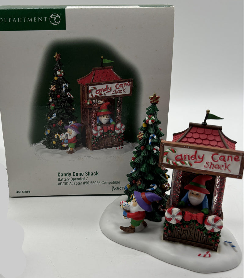 Dept 56- North Pole Series Candy Cane Shack accessory