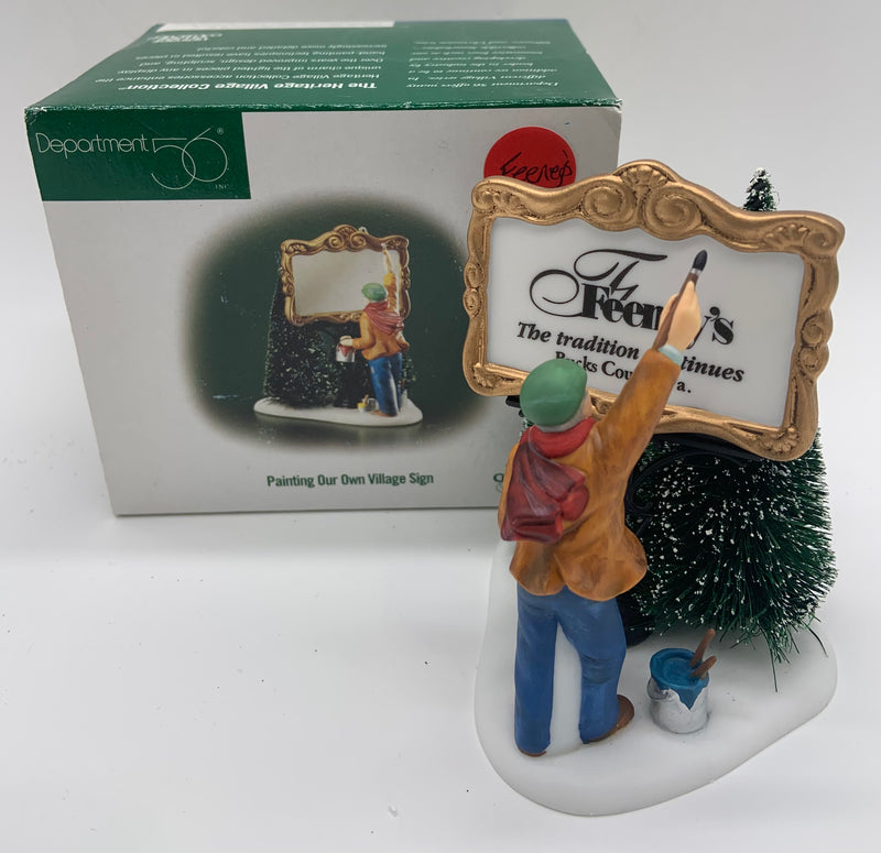 Dept 56 Village "Painting Our Own Village Sign" Accessory - Feeney's