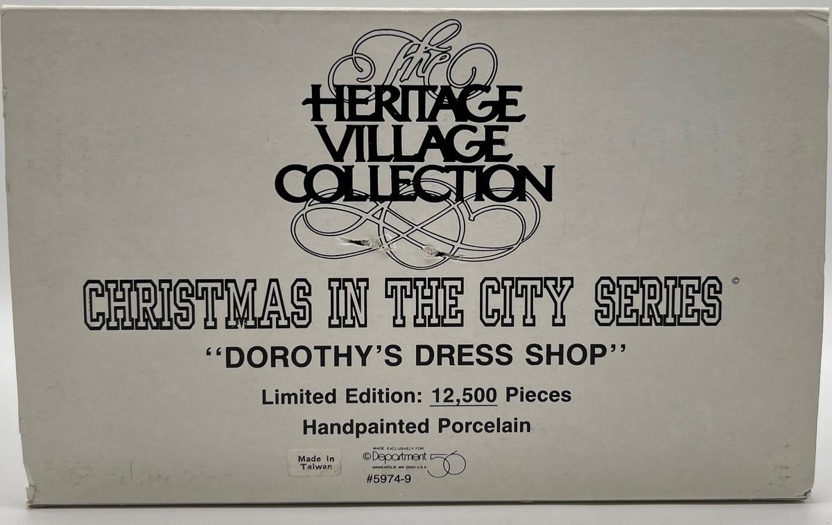 Department 56- Christmas in the City "Dorothy's Dress Shop"