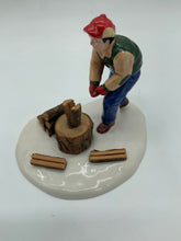 Load image into Gallery viewer, Dept 56- Snow Village "Chopping Firewood" accessory - see note
