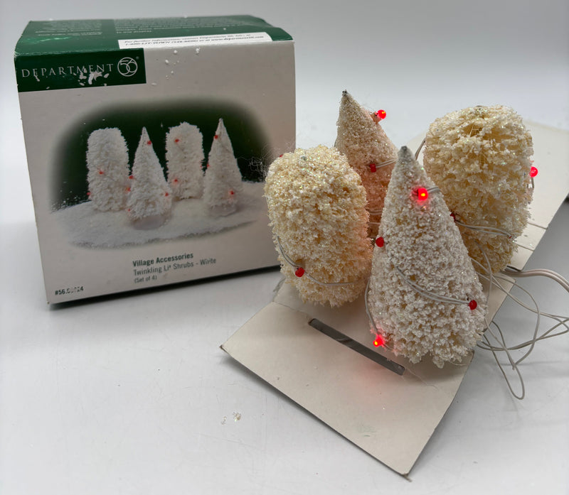 Dept 56- Village Accessories "Twinkling Lit Shrubs- white" tree accessory