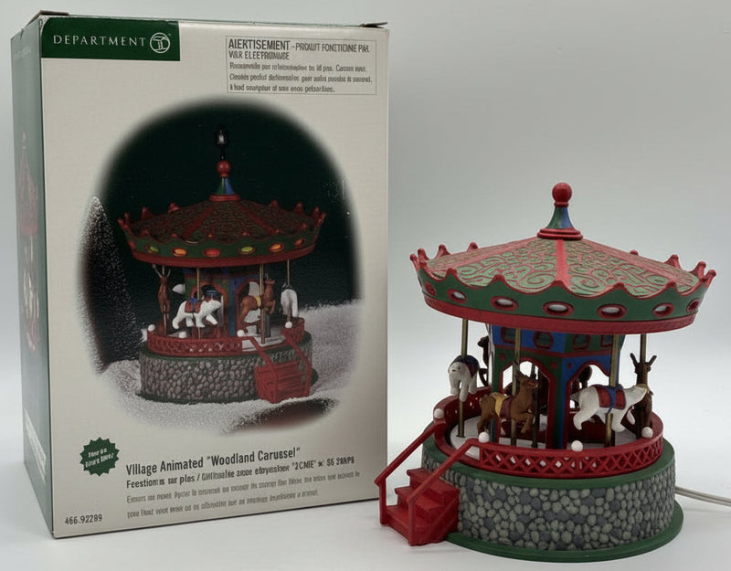 Dept 56- Village Animated "Woodland Carousel" accessory