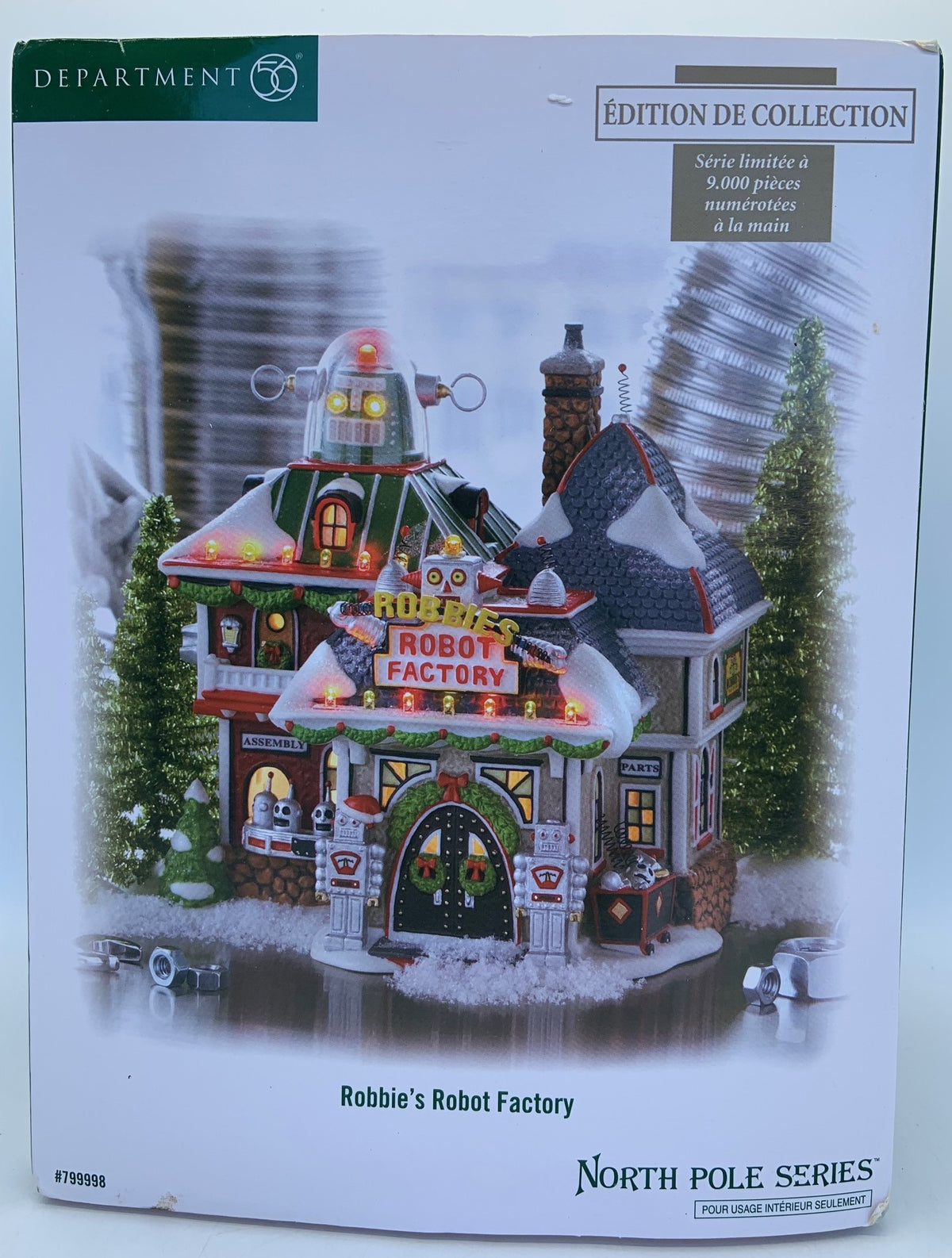 Retired Department 56- North Pole Series "Robbie's Robot Factory"