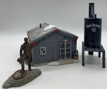 Load image into Gallery viewer, Dept 56- Jack Daniel&#39;s Village &quot;Charcoal Grinding Building and Jack on the Rocks accessory&quot;
