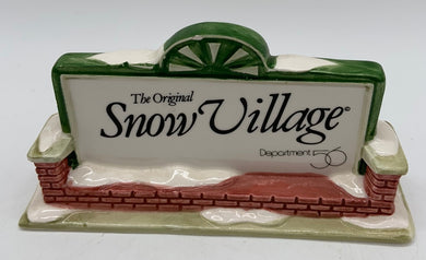 Dept 56 Decorative sign with 'The Original Snow Village' 