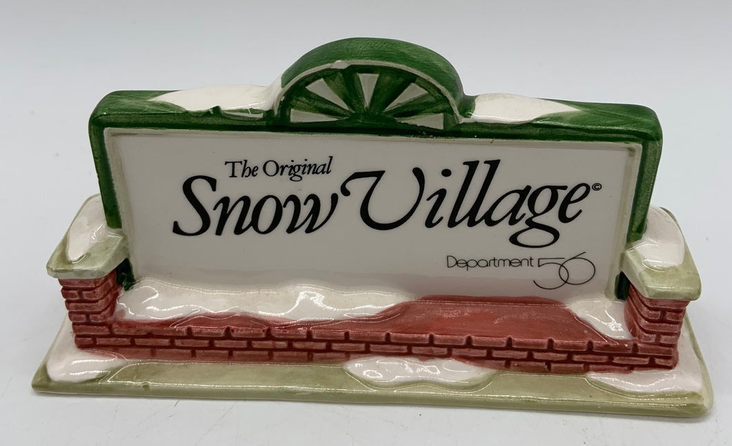 Dept 56 Decorative sign with 'The Original Snow Village' 