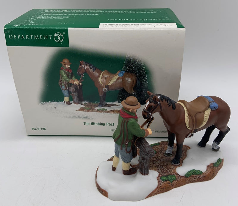 Dept 56- New England Village Series "The Hitching Post" accessory