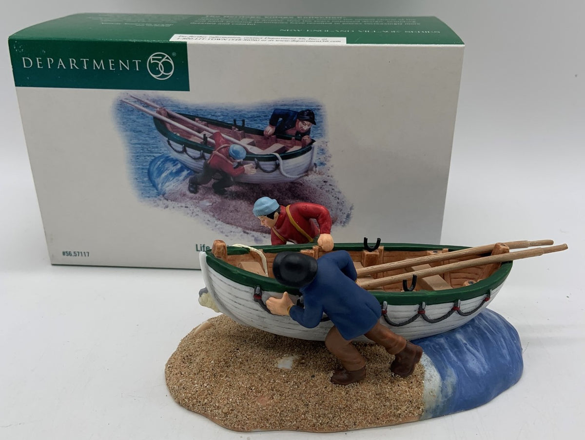 Dept 56- New England Village "Life Saving Volunteers" accessory