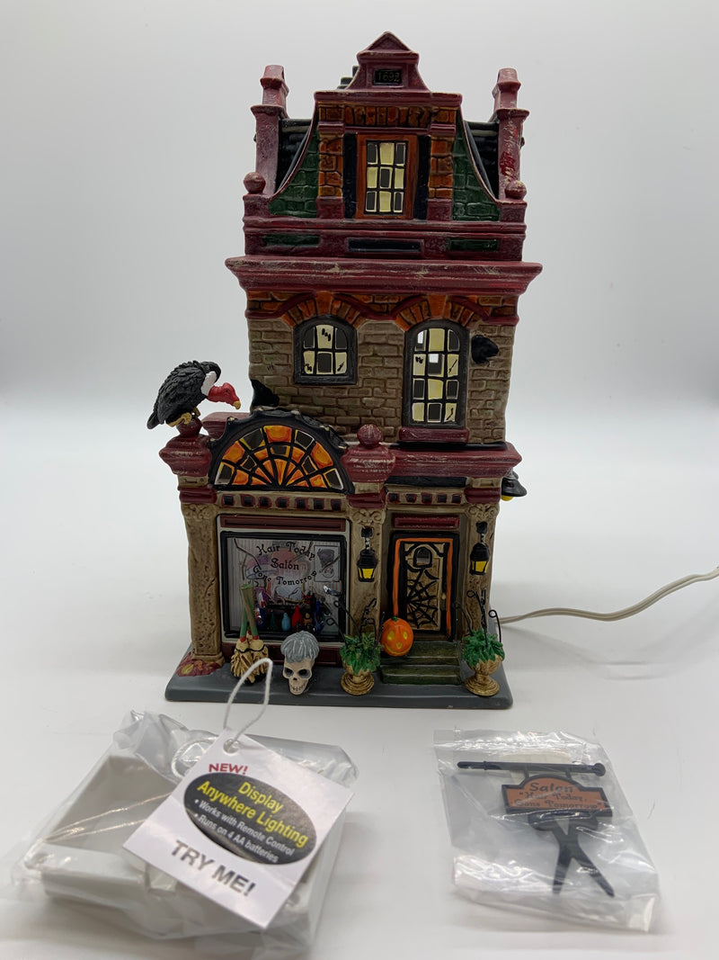 Department 56- SV Halloween "Hair Today, Gone Tomorrow Salon"