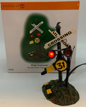 Load image into Gallery viewer, Department 56- Snow Village Halloween &quot;Haunted Rails Crossing Sign&quot;
