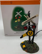 Load image into Gallery viewer, Dept 56- Snow Village Halloween &quot;Haunted Rails Crossing Sign&quot;
