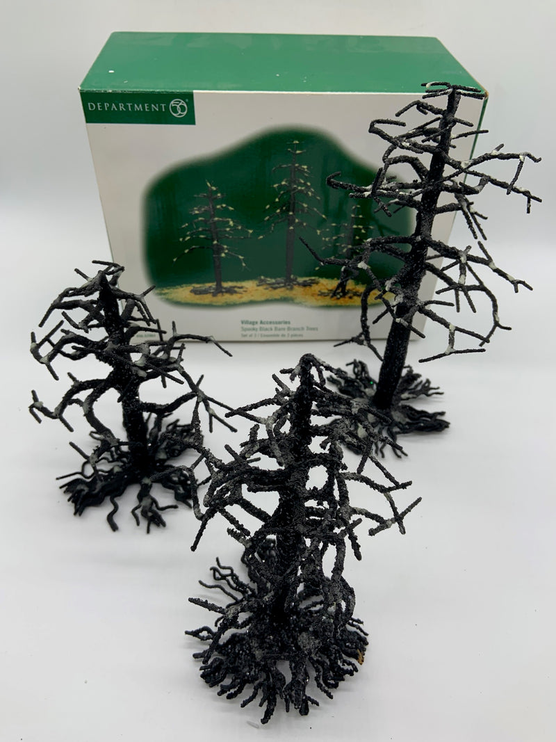 Department 56- Halloween "Spooky Black Bare Branch Trees" accessory