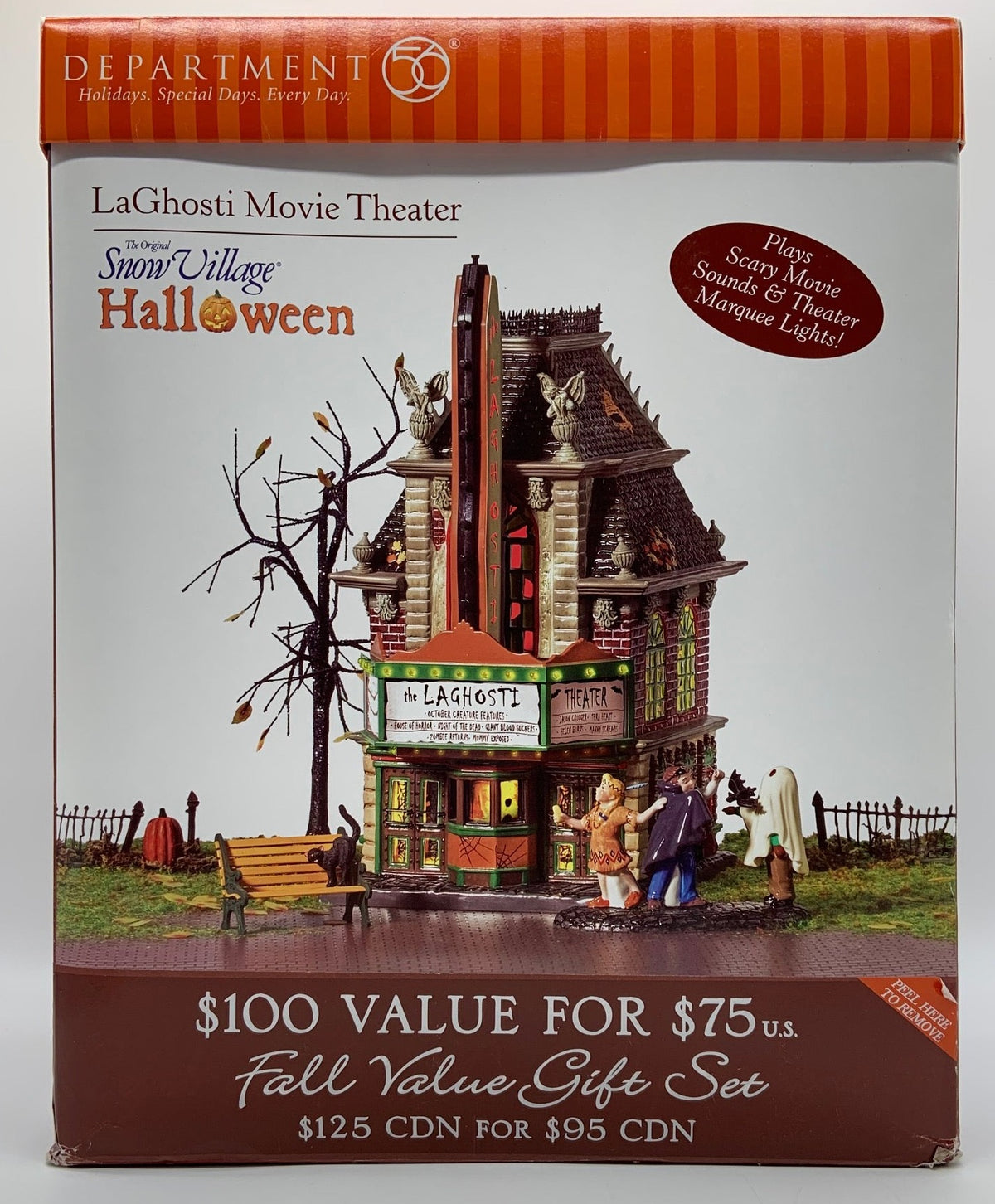 Dept 56- Snow Village Halloween LaGhosti  Movie Theater"
