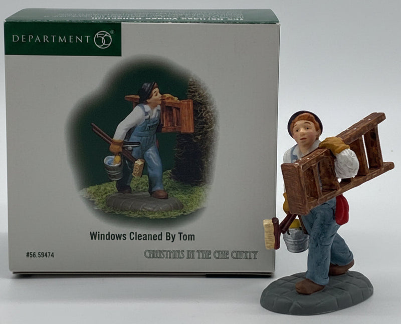 Dept 56- Christmas in the City "Windows Cleaned by Tom" accessory