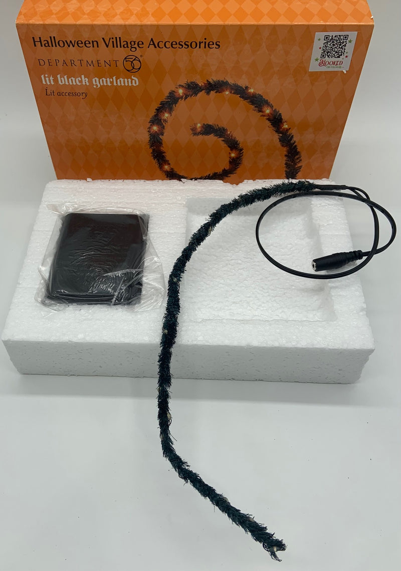 Dept 56- SV Halloween "Lit Black Garland" accessory