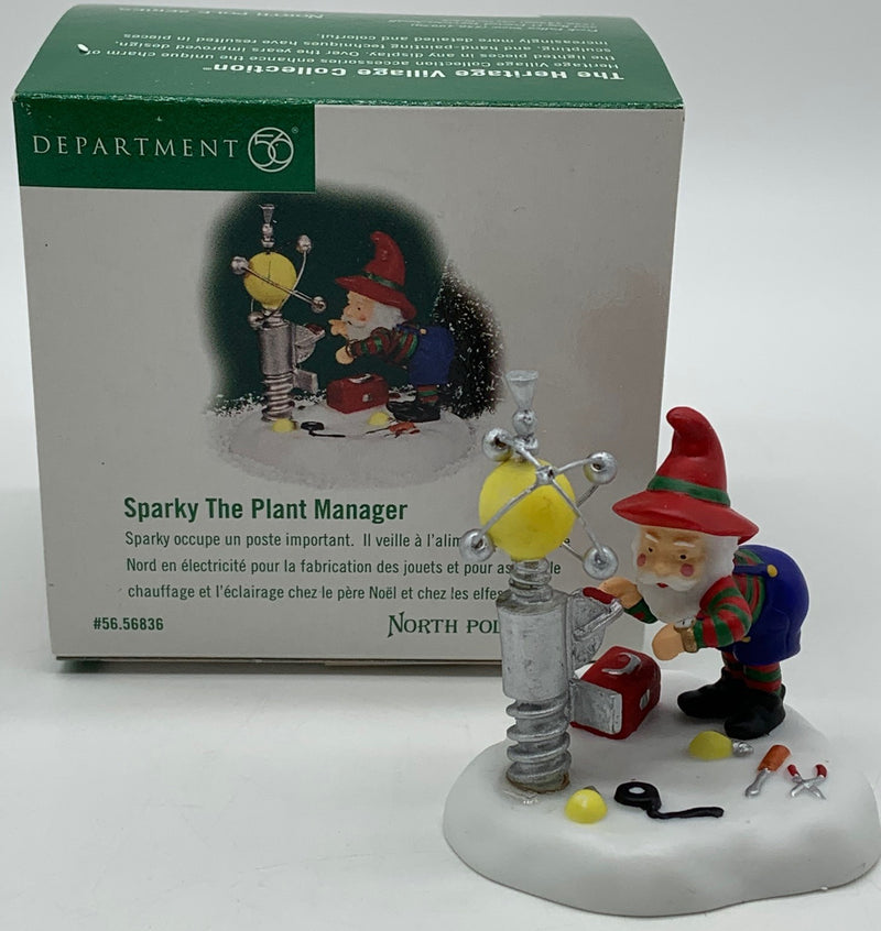 Dept 56- North Pole Village "Sparky the Plant Manager"