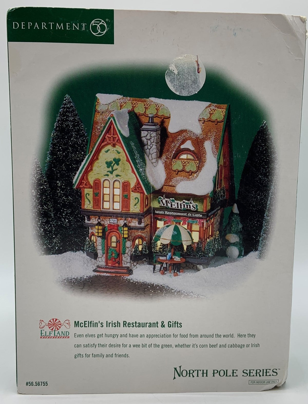 Dept 56- North Pole Series "McElfin's Irish Restaurant and Gifts" see note