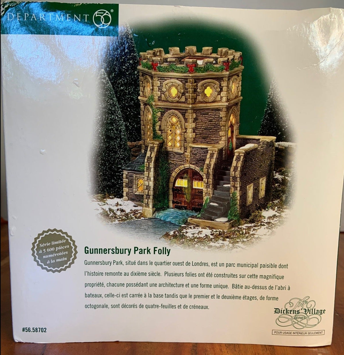 Retired Limited Edition Department 56- Dickens' Village "Gunnersbury Park Folly"