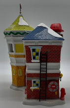 Load image into Gallery viewer, Department 56- Disney- Mickey&#39;s Merry Christmas Village &quot;Donald&#39;s Fire Station&quot;

