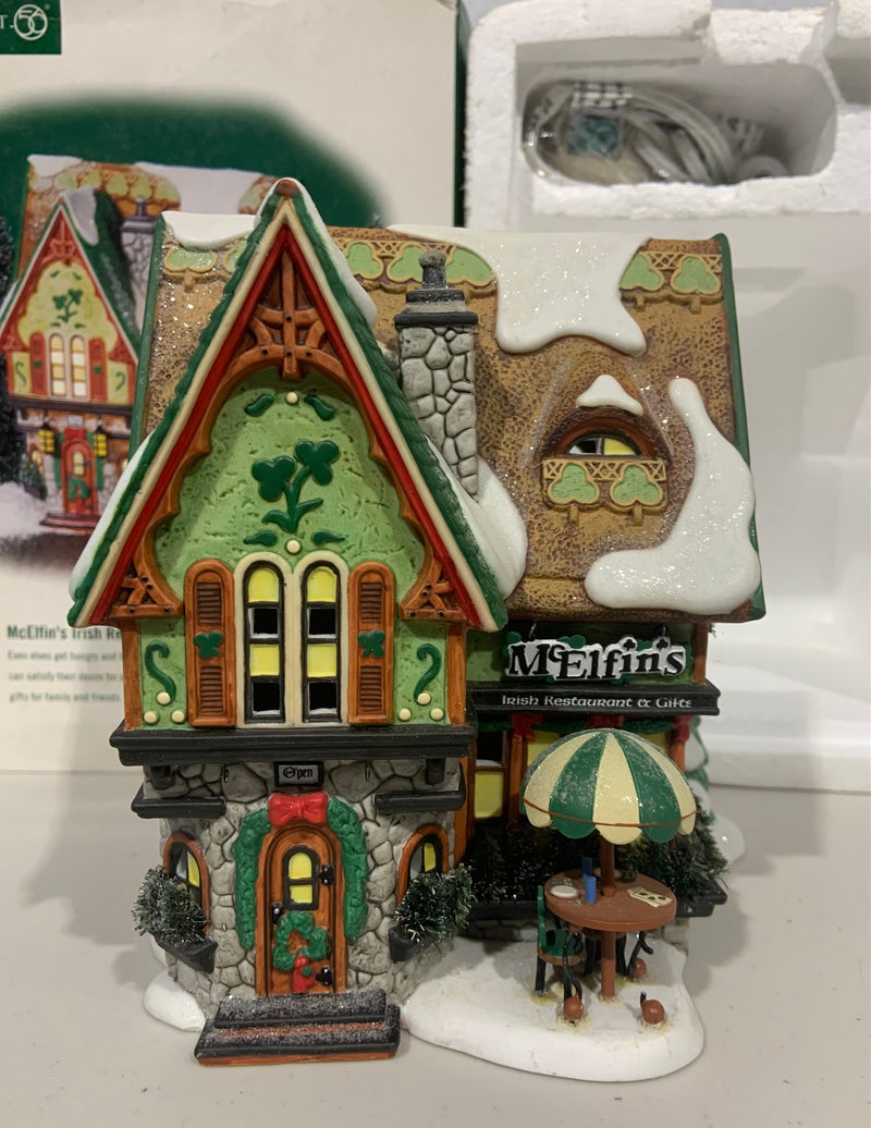 Dept 56- North Pole Series "McElfin's Irish Restaurant and Gifts" see note