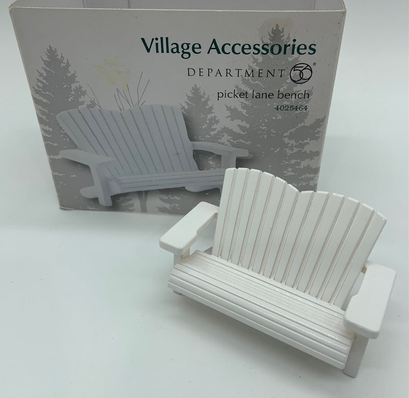 Dept 56- Village Accessories "Picket Lane Bench" accessory