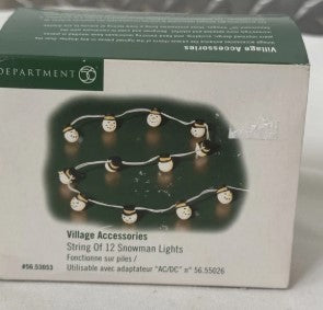 Dept 5 String of 12 Snowman Lights