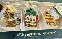 Load image into Gallery viewer, Dept 56- Dickens' Village "A Christmas Carol" set of 3 Glass ornaments
