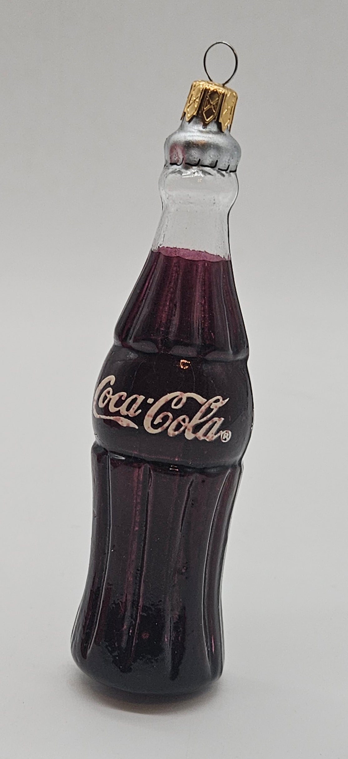Coca-Cola – “Contour Bottle Glass Ornament” — ornament view