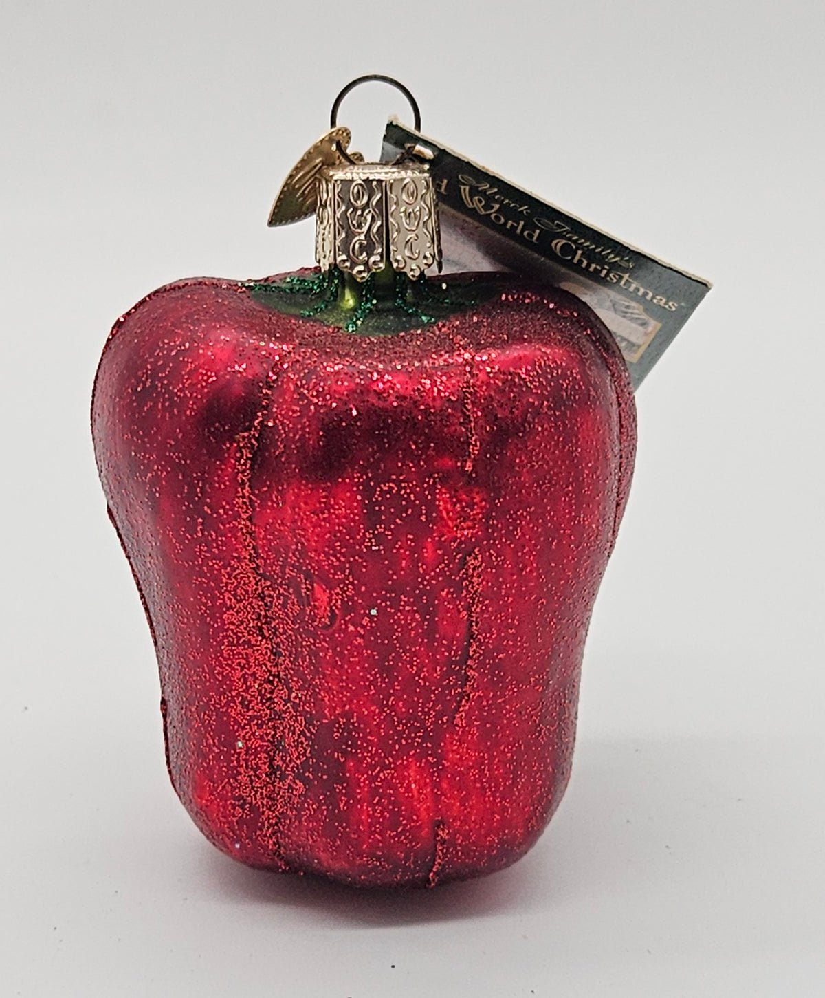 Old World Christmas Bell Pepper – Red ornament #28087 – front ornament view