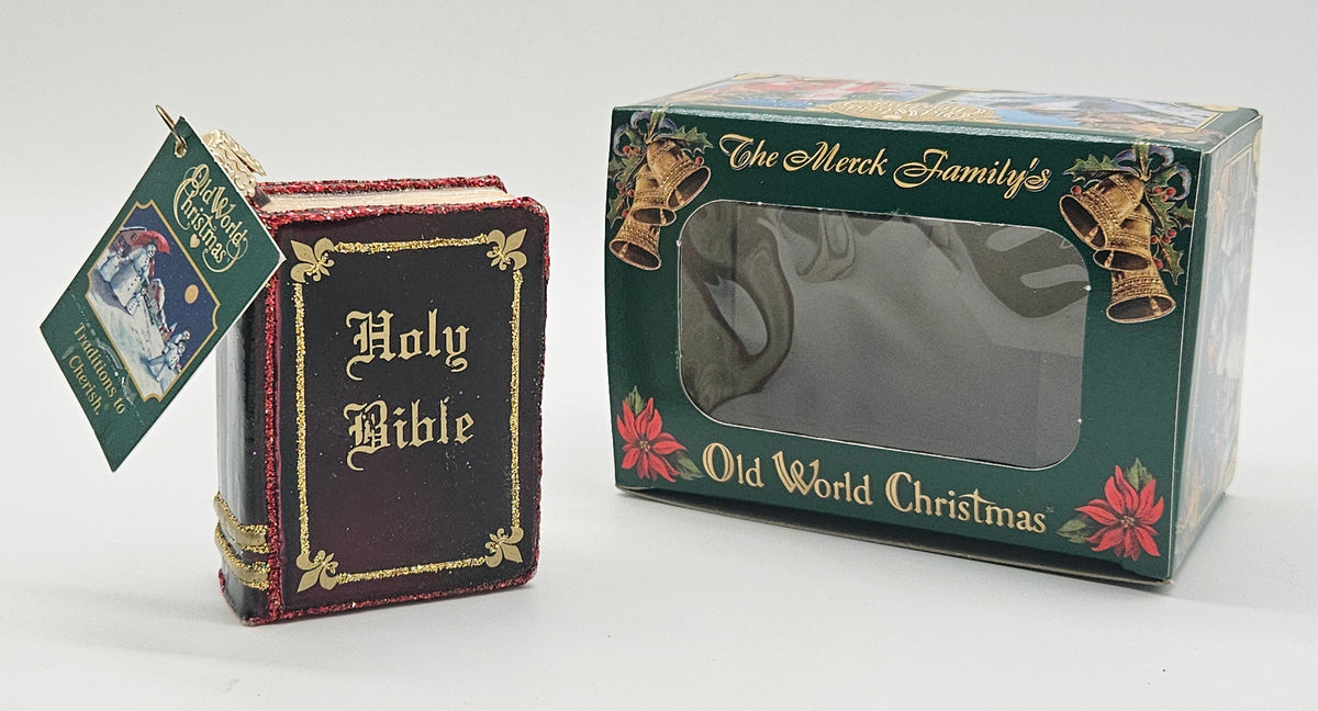 Old World Christmas – “Bible Red” — with original box