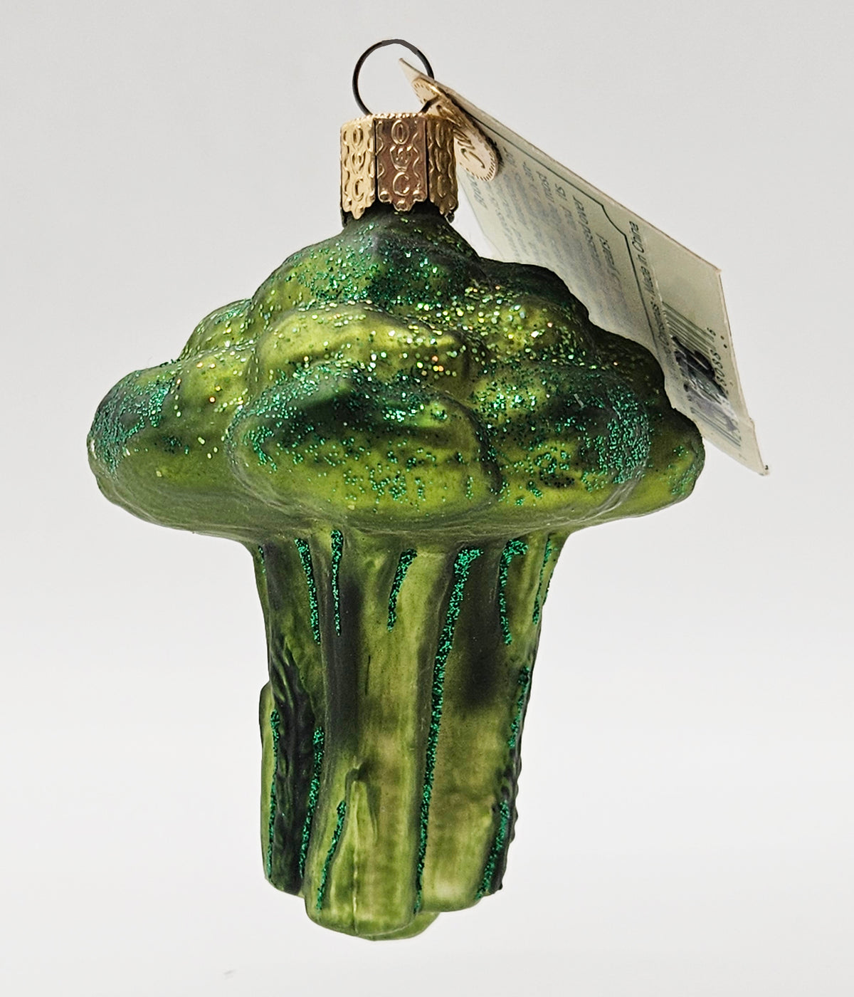 Old World Christmas Broccoli ornament #28088 – front ornament view
