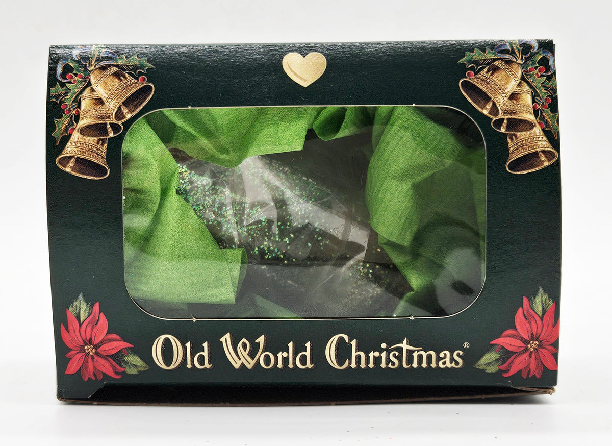 Old World Christmas Glass Slipper ornament #32098 – packaging photo