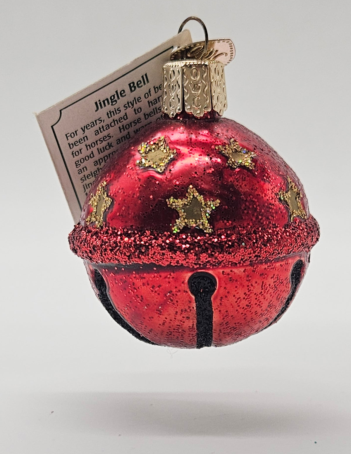 Old World Christmas Jingle Bell – Red ornament #38022 – front ornament view