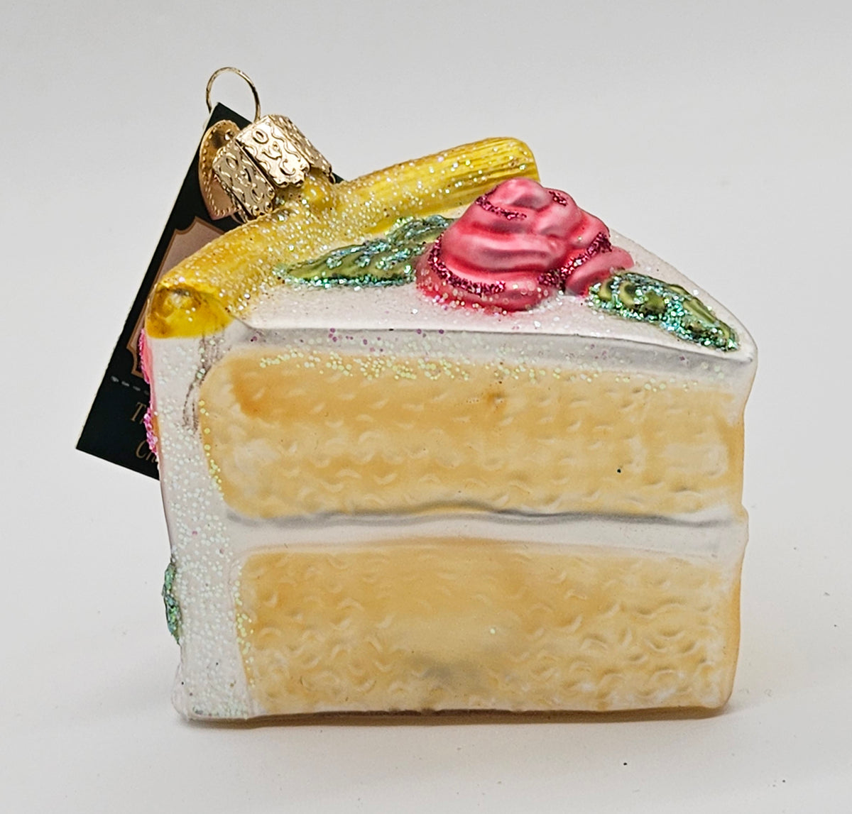 Old World Christmas Piece of Cake – Vanilla ornament #32038 – front ornament view
