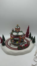 Load and play video in Gallery viewer, Retired Dept 56- North Pole Series &quot;North Star Commuter Train Station&quot;
