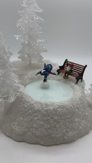 Department 56- North Pole Series "Ice & Snow Skating Pond" Animated Accessory