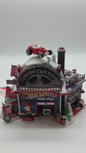 Dept 56- North Pole Village "Hot Wheels Custom Car Shop"