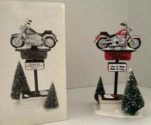 Load image into Gallery viewer, Dept 56- Snow Village &quot;Harley Davidson Sign&quot; 
