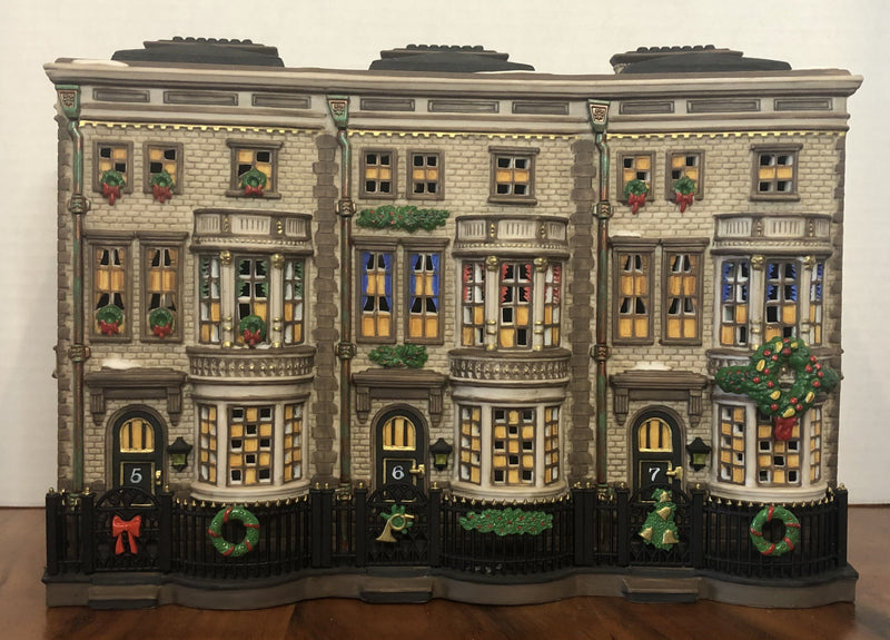 REtired Dept 56- Dickens' Village "Mulberrie Court Brownstones"