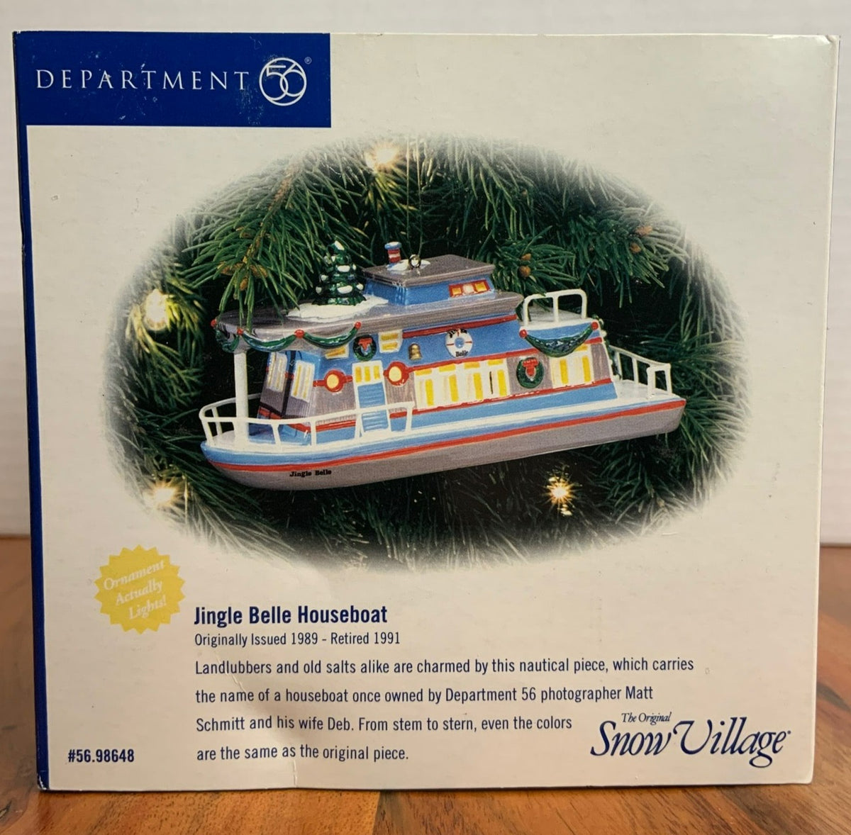 Dept 56- Snow Village "Jingle Belle Houseboat" Ornament Accessory