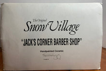 Load image into Gallery viewer, Department 56- Snow Village &quot;Jack&#39;s Corner Barber Shop&quot; box

