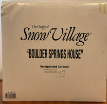 Load image into Gallery viewer, Dept 56- Snow Village &quot;Boulder Springs House&quot;  box
