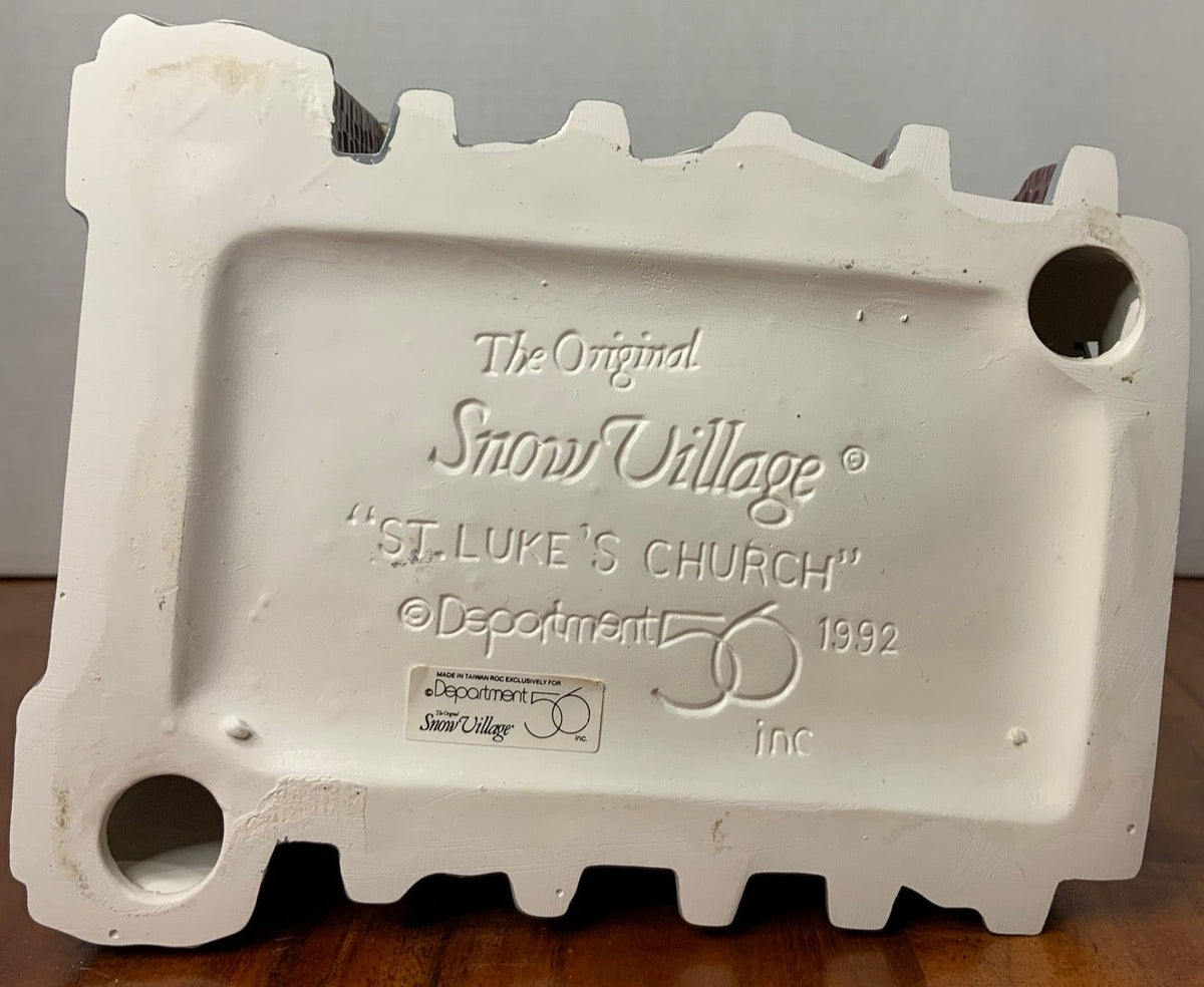 Dept 56. Snow Village "St. Lukes Church"  Bottom