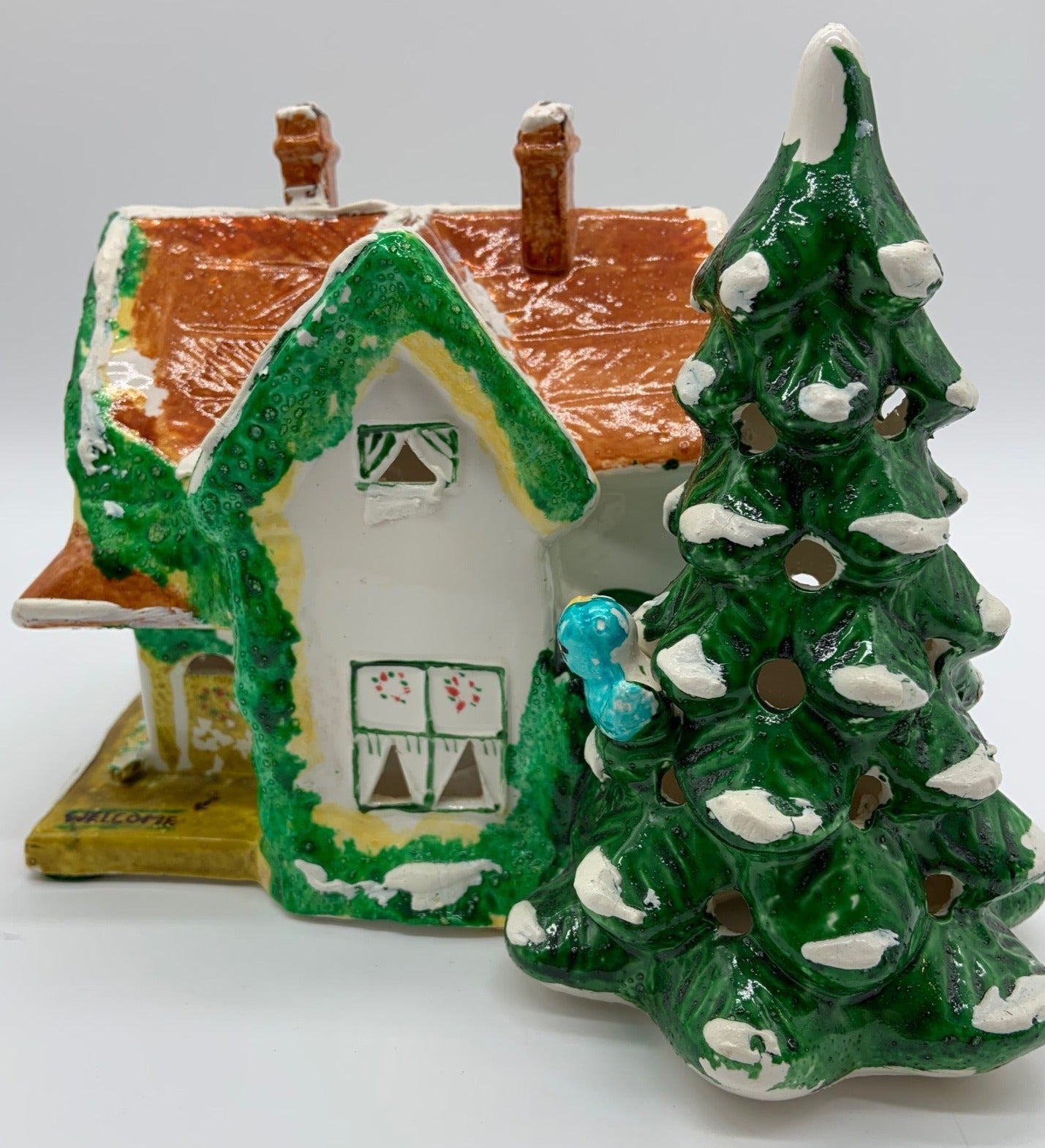 VINTAGE 1976 DEPT 56 SNOW VILLAGE outlets SMALL CHALET BLUEBIRDS GINGERBREAD