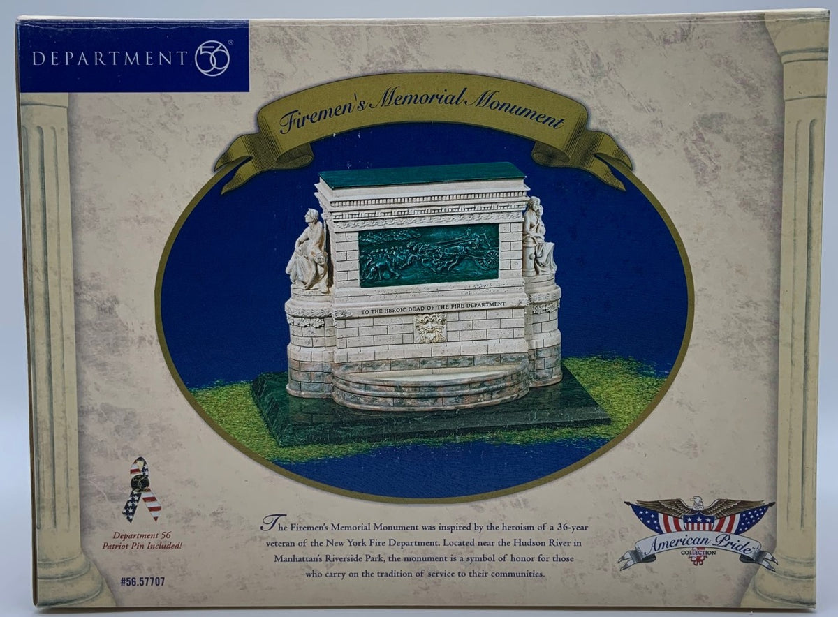 Retired Department 56- American Pride Collection "Fireman's Memorial Monument"