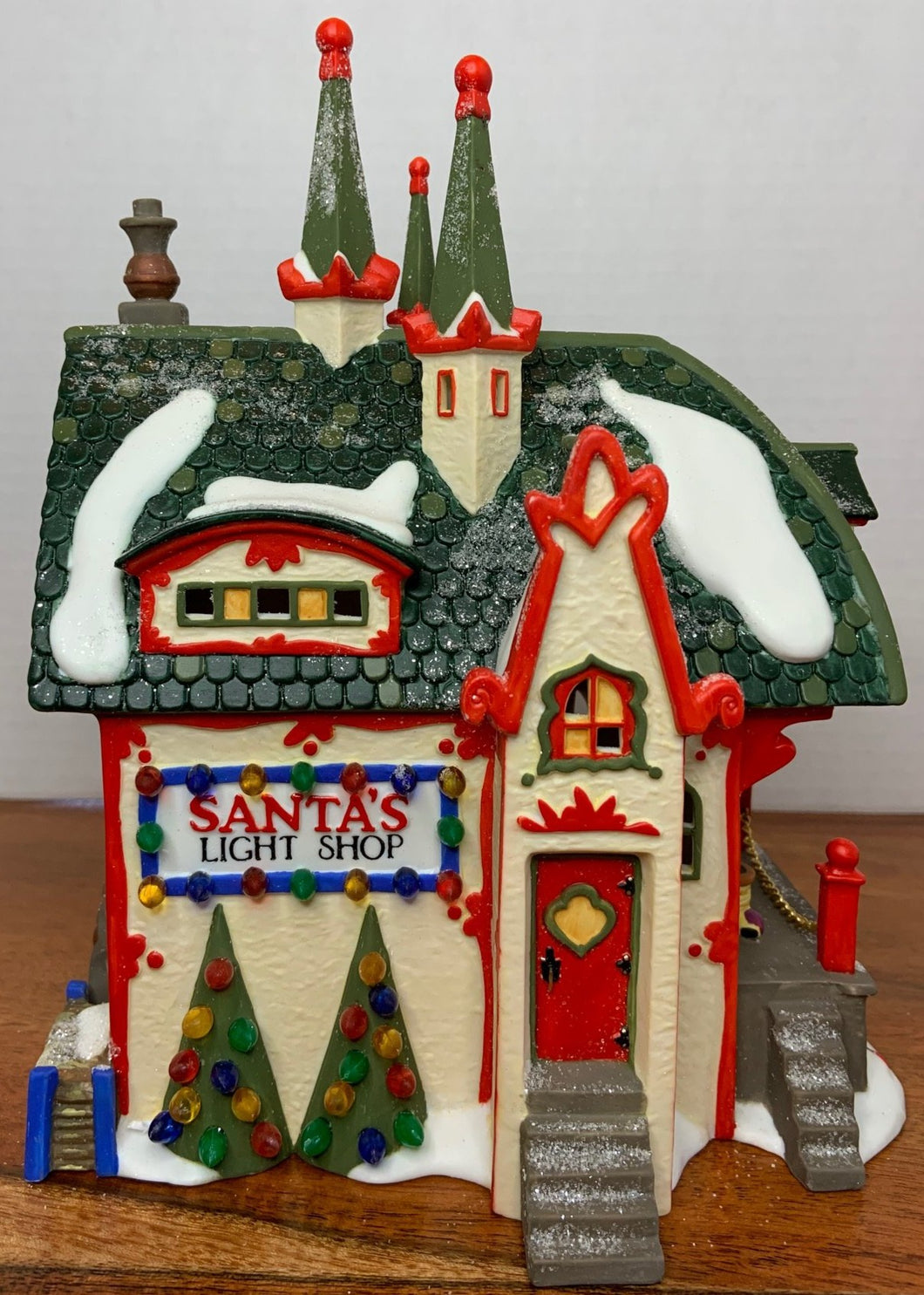 Dept 56 North Pole Village "Santa's Light Shop" l Retired Department 56 Santa's Light Collectable – Hooked on Villages