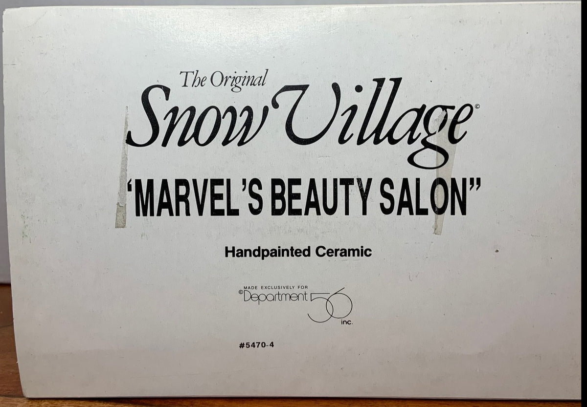 Retired Dept 56 Snow Village Marvel's Beauty Salon