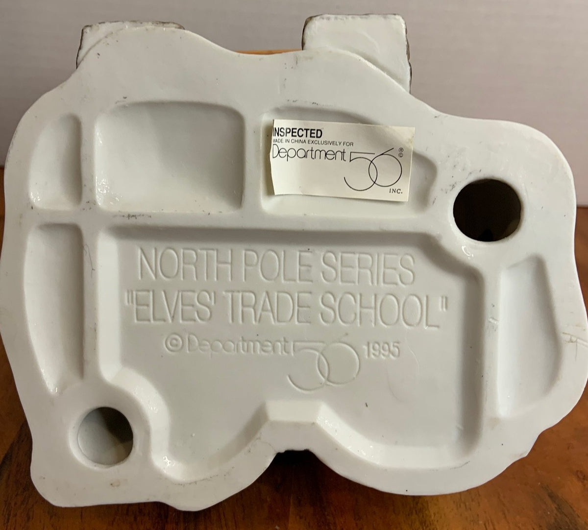 Department 56 North Pole Village Elves' Trade School bottom