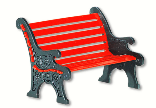 Dept 56 Village Accessory Red Wrought Iron Park Bench